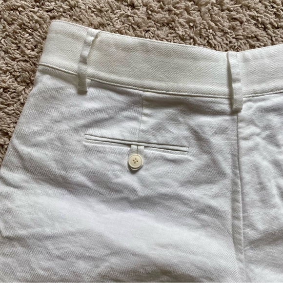 J.Crew Linen Blend Pintuck Suit Single Pleat Prep Academia Shabby Chic Shorts - Picture 5 of 6